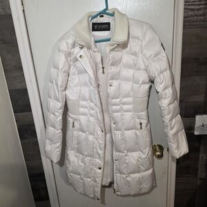 White Womens Medium GUESS Puffer Coat Jacket